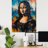 Expressionistische Mona Lisa Poster – Krachtig Hed (Thuiskantoor)