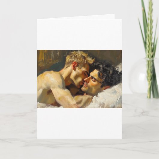 Expressionistische omhelzing op bleke oker kaart (Voorkant)