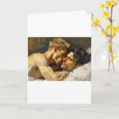Expressionistische omhelzing op bleke oker kaart (Gele Bloem)
