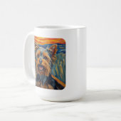 Expressionistische Schildering Yorkshire Terrier / Koffiemok (Voorkant links)