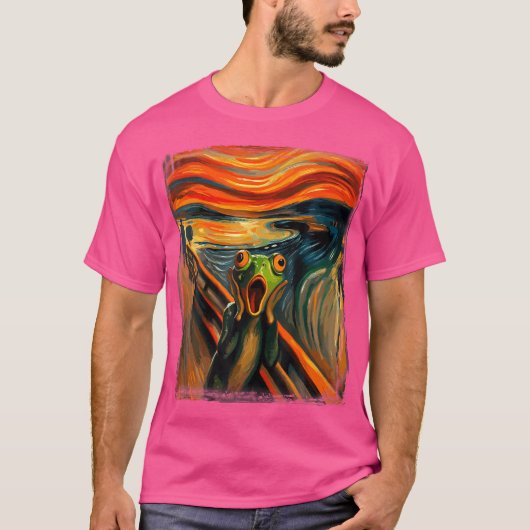 Expressionistische schreeuw voor kikkerliefhebbers t-shirt (Voorkant)