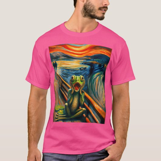Expressionistische schreeuw voor kikkerliefhebbers t-shirt (Voorkant)