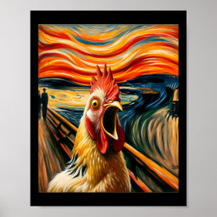 Expressionistische schreeuwparodie Grappige Schild Poster