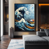 Expressionistische The Great Wave Bold herinterpre Poster