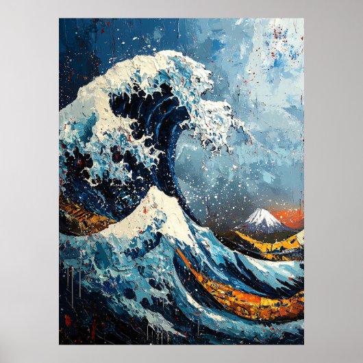Expressionistische The Great Wave Bold herinterpre Poster (Voorkant)