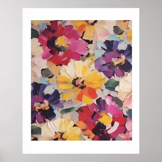 Expressive Abstract Flower Painting Poster (Voorkant)