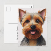 Expressive CloseUp Yorkshire Terrier Dog Portrait Briefkaart (Voorkant / Achterkant)