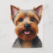 Expressive CloseUp Yorkshire Terrier Dog Portrait Briefkaart (Voorkant)