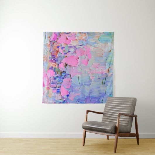 Expressive embossed paint on canvas, created using wandkleed (In Situ (horizontaal))