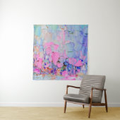 Expressive embossed paint on canvas, created using wandkleed (In situ)