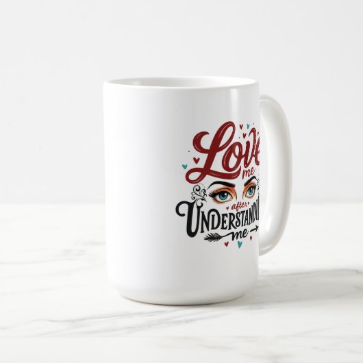 Expressive Eyes Love Message Print Koffiemok (Voorkant rechts)