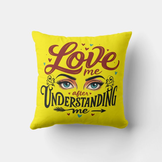 Expressive Eyes Love Message Print Kussen (Achterkant)