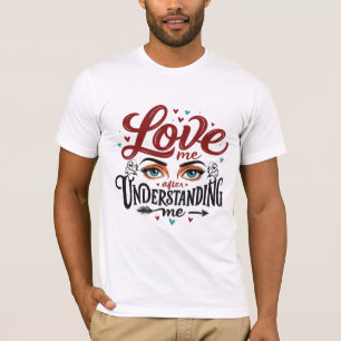 Expressive Eyes Love Message Print T-shirt