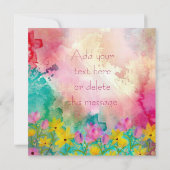 Expressive Floral Waterverf Dank u kaart (Achterkant)