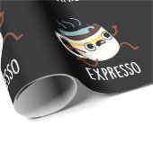 Expresso Funny Running Coffee Pun Dark BG Cadeaupapier (Rol Hoek)