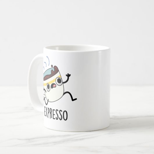 Expresso Funny Running Coffee Pun Koffiemok (Voorkant links)