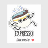 Expresso Funny Running Coffee Pun Sticker (Vel)