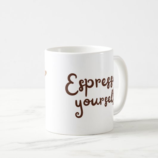 Expresso jezelf schattige typografie koffiemok (Voorkant rechts)