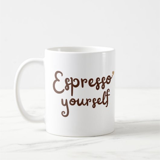 Expresso jezelf schattige typografie koffiemok (Links)