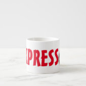 EXPRESSO Red text minimalistisch Espresso Kop (Voorkant)