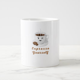 Expresso Yourself – Funny Smiling Coffee Tee Grote Koffiekop