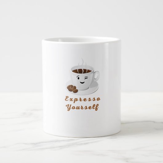Expresso Yourself – Funny Smiling Coffee Tee Grote Koffiekop (Voorkant)