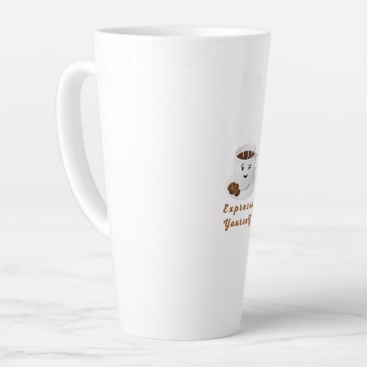 Expresso Yourself – Funny Smiling Coffee Tee Latte Mok (Linkerhoek)
