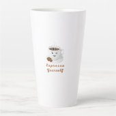 Expresso Yourself – Funny Smiling Coffee Tee Latte Mok (Voorkant)