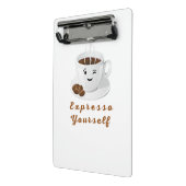 Expresso Yourself – Funny Smiling Coffee Tee Mini Klembord (Angled2)
