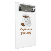 Expresso Yourself – Funny Smiling Coffee Tee Mini Klembord (Schuin)