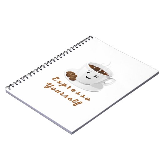 Expresso Yourself – Funny Smiling Coffee Tee Notitieboek (Linkerzijde)