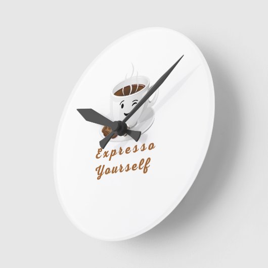 Expresso Yourself – Funny Smiling Coffee Tee Ronde Klok (Hoek)