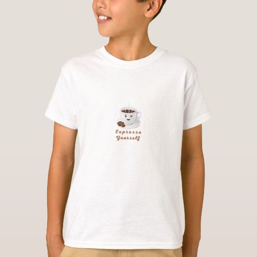 Expresso Yourself – Funny Smiling Coffee Tee T-shirt (Voorkant)