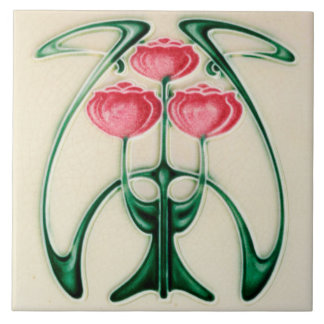 Exquise Art Nouveau Floral Design keramische Tegel Tegeltje