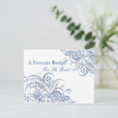 Exquise Barok Blauw Vrijgezellenfeest Recept Kaart (Staand voorkant)