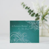 Exquise Barok Blauwgroen Vrijgezellenfeest Recept  Briefkaart (Staand voorkant)