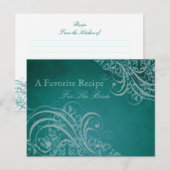 Exquise Barok Blauwgroen Vrijgezellenfeest Recept  Briefkaart (Voorkant / Achterkant)