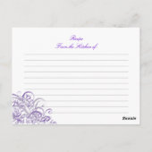Exquise Barok Paarse Vrijgezellenfeest Recept Kaar Briefkaart (Achterkant)