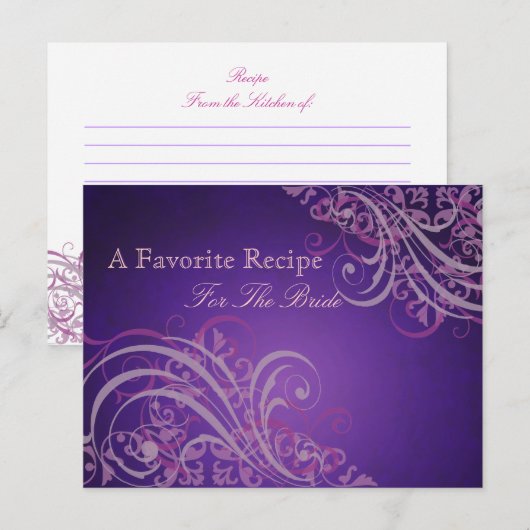 Exquise Barok Roze Vrijgezellenfeest Recept Kaart (Voorkant / Achterkant)