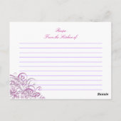 Exquise Barok Roze Vrijgezellenfeest Recept Kaart (Achterkant)