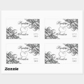 Exquise Barok Zwart Save The Date Sticker (Vel)