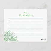 Exquise Barokke Groene Vrijgezellenfeest Recept Ka Briefkaart (Achterkant)