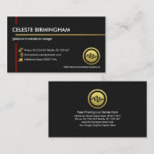 Exquise Black Gold Red Lines Founder Eigenaar Visitekaartje (Voorkant / Achterkant)