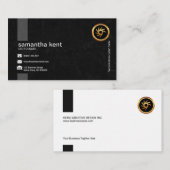 Exquise Black Grunge Creative Founder CEO Visitekaartje (Voorkant / Achterkant)