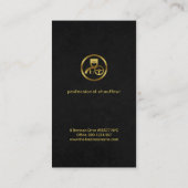 Exquise Black Grunge Gold Border Chauffeur Visitekaartje (Achterkant)