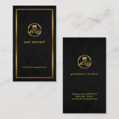 Exquise Black Grunge Gold Border Chauffeur Visitekaartje (Voorkant / Achterkant)