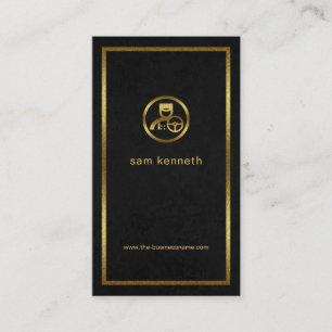 Exquise Black Grunge Gold Border Chauffeur Visitekaartje