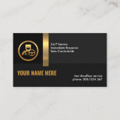 Exquise Black Shade Gold Stripe Chauffeur-driver Visitekaartje (Achterkant)