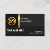 Exquise Black Shades Gold Stripe Taxi-driver Visitekaartje (Achterkant)