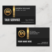 Exquise Black Shades Gold Stripe Taxi-driver Visitekaartje (Voorkant / Achterkant)